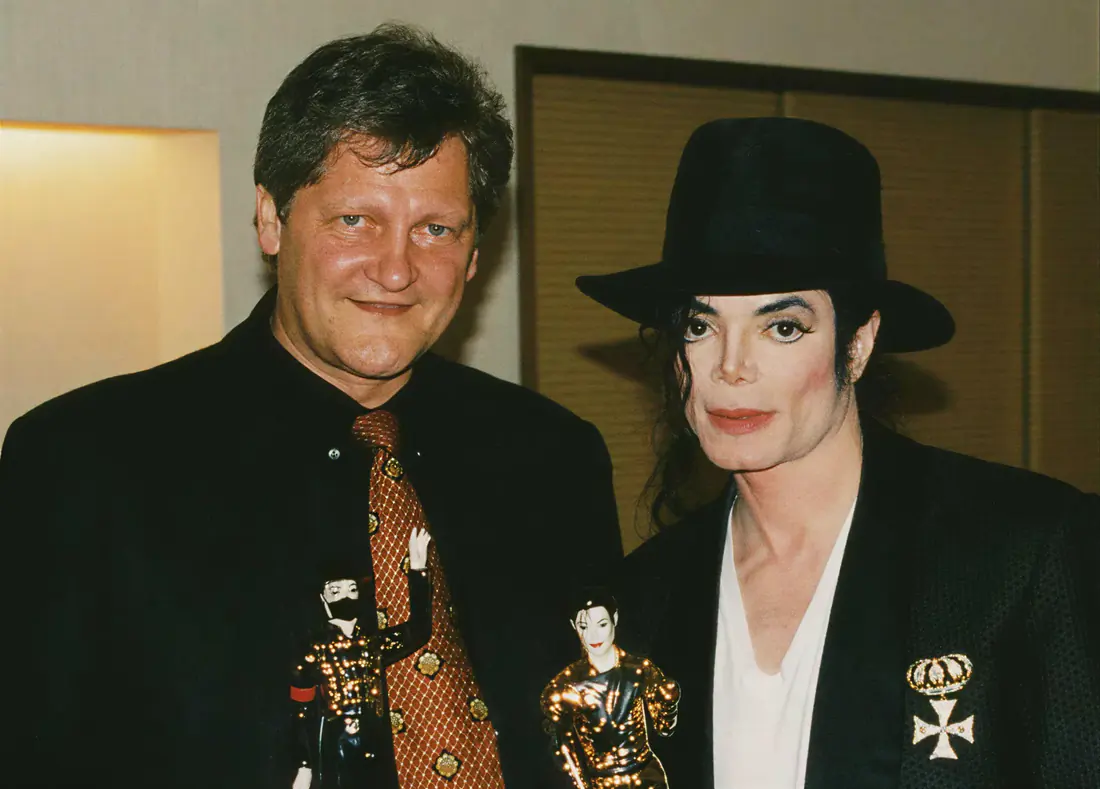 Michael Jackson at a private event with Dieter Wiesner